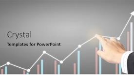 Presentation with financial market - Colorful theme enhanced with hand-touching-a-graphs backdrop and a light gray colored foreground