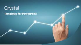  Presentation with financial market - Theme consisting of hand-touching-a-graphs background and a teal colored foreground