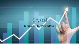  Presentation with financial market - Slide deck enhanced with hand-touching-a-graphs background and a light blue colored foreground