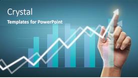  Presentation with financial analysis - PPT layouts having hand-touching-a-graphs background and a teal colored foreground