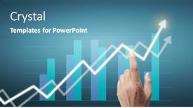  Presentation with financial market - Cool new slides with hand-touching-a-graphs backdrop and a teal colored foreground