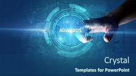  Presentation with modern - Cool new presentation theme with hand-touching-adwords-button-modern backdrop and a ocean colored foreground