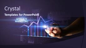  Presentation with affiliate marketing - Beautiful PPT theme featuring hand-touching-affiliate-marketing-button backdrop and a tawny brown colored foreground