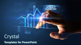  Presentation with affiliate marketing - Cool new presentation theme with hand-touching-affiliate-marketing-button backdrop and a ocean colored foreground