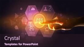  Presentation with css - PPT theme consisting of hand-touching-css-inscription-new background and a wine colored foreground
