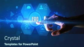  Presentation with digital - Slide set featuring hand-touching-digital-button-concept and a ocean colored foreground