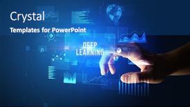  Presentation with digital - Audience pleasing slide deck consisting of hand-touching-digital-button-modern backdrop and a ocean colored foreground