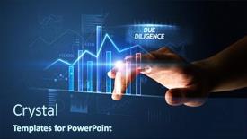  Presentation with concept - Audience pleasing theme consisting of hand-touching-due-diligence-button backdrop and a ocean colored foreground