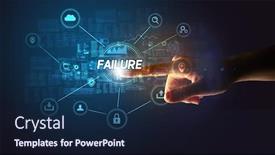  Presentation with cybersecurity - Cool new theme with hand-touching-failure-inscription-cybersecurity backdrop and a navy blue colored foreground