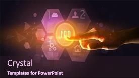  Presentation with new technology - Amazing theme having hand-touching-faq-inscription-new backdrop and a wine colored foreground