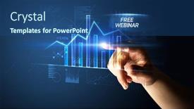  Presentation with free helping hand - Cool new slides with hand-touching-free-webinar-button backdrop and a ocean colored foreground