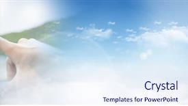  Presentation with gps - Audience pleasing presentation design consisting of hand touching gps in car backdrop and a sky blue colored foreground