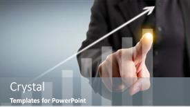  Presentation with financial market - PPT layouts having hand-touching-graphs-of-financial background and a gray colored foreground