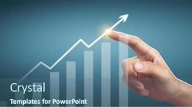  Presentation with financial analysis - Cool new PPT theme with hand-touching-graphs-of-financial backdrop and a ocean colored foreground