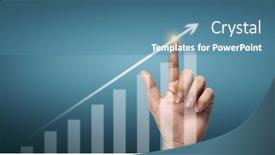  Presentation with financial analysis - Slide set enhanced with hand-touching-graphs-of-financial background and a teal colored foreground