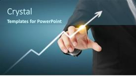  Presentation with financial accounting - Presentation theme consisting of hand-touching-graphs-of-financial background and a ocean colored foreground
