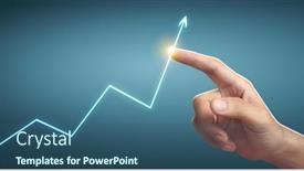  Presentation with financial analysis - Colorful presentation theme enhanced with hand-touching-graphs-of-financial backdrop and a ocean colored foreground