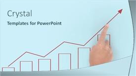  Presentation with financial market - Slides consisting of hand-touching-graphs-of-financial background and a cool aqua colored foreground