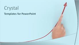  Presentation with financial analysis - Presentation theme having hand-touching-graphs-of-financial background and a cool aqua colored foreground