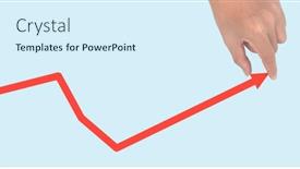  Presentation with financial market - Presentation design having hand-touching-graphs-of-financial background and a sky blue colored foreground