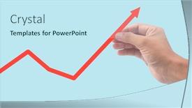  Presentation with financial market - Slide deck enhanced with hand-touching-graphs-of-financial background and a cool aqua colored foreground