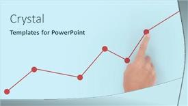  Presentation with financial market - Theme consisting of hand-touching-graphs-of-financial background and a cool aqua colored foreground