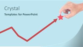  Presentation with financial market - PPT theme having hand-touching-graphs-of-financial background and a sky blue colored foreground