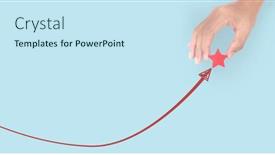  Presentation with financial analysis - PPT theme with hand-touching-graphs-of-financial background and a sky blue colored foreground