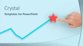  Presentation with financial accounting - Presentation with hand-touching-graphs-of-financial background and a cool aqua colored foreground