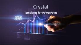  Presentation with business profit - PPT layouts featuring hand-touching-gross-profit-button background and a wine colored foreground