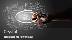  Presentation with hand drawn brush stroke design - Audience pleasing slide deck consisting of hand-touching-hand-drawn-icons backdrop and a dark gray colored foreground