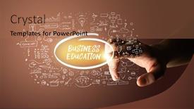  Presentation with hand drawn cartoon of sports - Presentation theme consisting of hand-touching-hand-drawn-icons background and a coral colored foreground