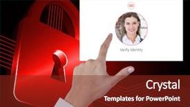  Presentation with digital identity - Beautiful slide deck featuring verified - digital composite of hand touching backdrop and a tawny brown colored foreground