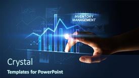  Presentation with inventory - Amazing slides having hand-touching-inventory-management-button backdrop and a ocean colored foreground