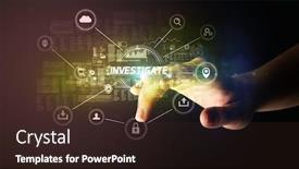  Presentation with cybersecurity - Slide deck consisting of hand-touching-investigate-inscription-cybersecurity background and a wine colored foreground