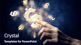  Presentation with transfer - Amazing presentation theme having hand touching money currency symbol backdrop and a navy blue colored foreground