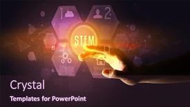  Presentation with stem - Theme having hand-touching-stem-inscription-new background and a wine colored foreground