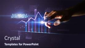  Presentation with sustainable development - Presentation having hand-touching-sustainable-development-button background and a wine colored foreground