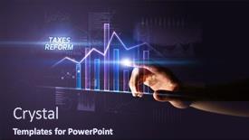  Presentation with taxes - Presentation theme with hand-touching-taxes-reform-button background and a wine colored foreground