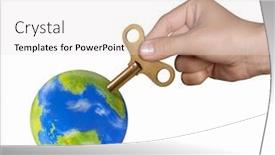  Presentation with mechanic - Slide set consisting of hand-turning-mechanic-handle background and a light gray colored foreground