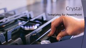  Presentation with gas - PPT layouts enhanced with hand-turning-on-gas-burner background and a light blue colored foreground