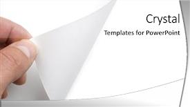 Presentation with reveal - Slides featuring hand turning over page background and a white colored foreground