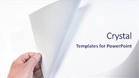  Presentation with page - PPT theme with hand turning page document top background and a sky blue colored foreground