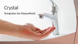  Presentation with water faucet - Audience pleasing slide set consisting of hand under faucet without water backdrop and a white colored foreground