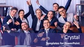  Presentation with celebrate life - Amazing presentation theme having hand up sitting table revenue backdrop and a navy blue colored foreground