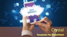  Presentation with cloud technology - Presentation featuring hand-using-smartphone-with-cloud background and a coral colored foreground