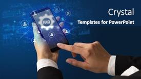  Presentation with technology - Presentation consisting of hand-using-smartphone-with-technology background and a ocean colored foreground