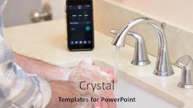  Presentation with viruses - Presentation design featuring hand-washing-for-20s background and a soft green colored foreground