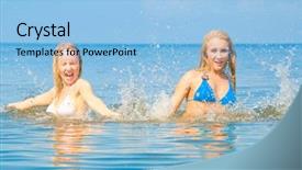  Presentation with fun - Slide deck consisting of hand washing free - beach having fun playing background and a  colored foreground