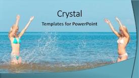  Presentation with hand washing - PPT layouts featuring hand washing free - girls in bikini playing background and a  colored foreground